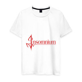 Мужская футболка хлопок с принтом Insomnium logo в Белгороде, 100% хлопок | прямой крой, круглый вырез горловины, длина до линии бедер, слегка спущенное плечо. | insomnium | insomnium logo | rock | музыка | рок | тяжелый рок | тяжеляк