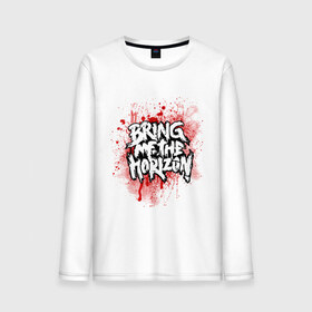 Мужской лонгслив хлопок с принтом Bring me the horizon blood out в Белгороде, 100% хлопок |  | bmth | rock | кровь