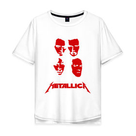 Мужская футболка хлопок Oversize с принтом Metallica kvartet в Белгороде, 100% хлопок | свободный крой, круглый ворот, “спинка” длиннее передней части | металлика