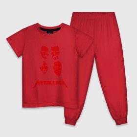 Детская пижама хлопок с принтом Metallica kvartet в Белгороде, 100% хлопок |  брюки и футболка прямого кроя, без карманов, на брюках мягкая резинка на поясе и по низу штанин
 | металлика
