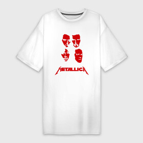 Платье-футболка хлопок с принтом Metallica kvartet в Белгороде,  |  | металлика
