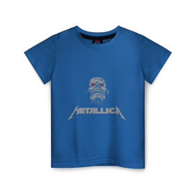 Детская футболка хлопок с принтом Metallica scool в Белгороде, 100% хлопок | круглый вырез горловины, полуприлегающий силуэт, длина до линии бедер | металлика