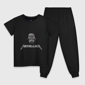Детская пижама хлопок с принтом Metallica scool в Белгороде, 100% хлопок |  брюки и футболка прямого кроя, без карманов, на брюках мягкая резинка на поясе и по низу штанин
 | металлика