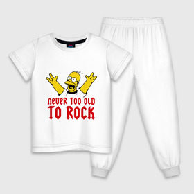 Детская пижама хлопок с принтом Simpson Rock в Белгороде, 100% хлопок |  брюки и футболка прямого кроя, без карманов, на брюках мягкая резинка на поясе и по низу штанин
 | гомер