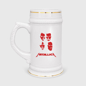 Кружка пивная с принтом Metallica kvartet (5) в Белгороде,  керамика (Материал выдерживает высокую температуру, стоит избегать резкого перепада температур) |  объем 630 мл | металлика
