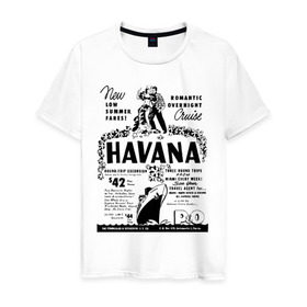 Мужская футболка хлопок с принтом Куба афиша в Белгороде, 100% хлопок | прямой крой, круглый вырез горловины, длина до линии бедер, слегка спущенное плечо. | Тематика изображения на принте: cuba | havana | афиша | гавана | кастро | куба | кубинский | фидель | фидель кастро
