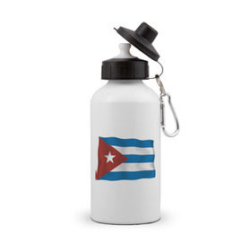 Бутылка спортивная с принтом Куба флаг (5) в Белгороде, металл | емкость — 500 мл, в комплекте две пластиковые крышки и карабин для крепления | Тематика изображения на принте: че гевара