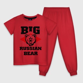 Детская пижама хлопок с принтом Большой русский медведь в Белгороде, 100% хлопок |  брюки и футболка прямого кроя, без карманов, на брюках мягкая резинка на поясе и по низу штанин
 | bear | big russiam bear | russian | большой русский медведь | медведь | мишка | русский | русский медведь