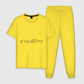 Мужская пижама хлопок с принтом Формула любви математическая в Белгороде, 100% хлопок | брюки и футболка прямого кроя, без карманов, на брюках мягкая резинка на поясе и по низу штанин
 | для студентов | математика | математическая формула | студенты | формула | форула любви
