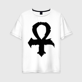 Женская футболка хлопок Oversize с принтом Глаза 69 в Белгороде, 100% хлопок | свободный крой, круглый ворот, спущенный рукав, длина до линии бедер
 | hard | hardrck | hardrock | rock | rok | рок | тяжелый рок | тяжеляк | хард | хард рок | хардрок