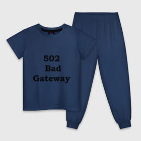 Детская пижама хлопок с принтом 502 bad gateway в Белгороде, 100% хлопок |  брюки и футболка прямого кроя, без карманов, на брюках мягкая резинка на поясе и по низу штанин
 | 502 | bad gateway | http error | админские | админу | для админов | ошибки | системный администратор
