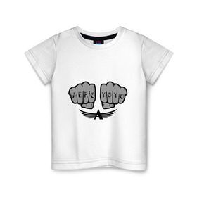 Детская футболка хлопок с принтом Aero yo(13) в Белгороде, 100% хлопок | круглый вырез горловины, полуприлегающий силуэт, длина до линии бедер | aero yo | yo yo | yo yo player | игрушка йо йо | йо йо | кулаки | наколка | тату | татуировка