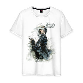 Мужская футболка хлопок с принтом Bam Margera в Белгороде, 100% хлопок | прямой крой, круглый вырез горловины, длина до линии бедер, слегка спущенное плечо. | 