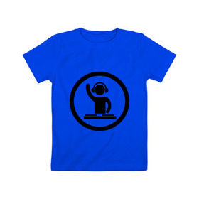 Детская футболка хлопок с принтом Dj за пультом (5) в Белгороде, 100% хлопок | круглый вырез горловины, полуприлегающий силуэт, длина до линии бедер | club | dj | music | sound | диджей | клуб | музло | музон | музыка | наушники | пульт | туса | тусить | тусовка