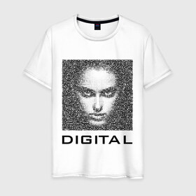 Мужская футболка хлопок с принтом Digital в Белгороде, 100% хлопок | прямой крой, круглый вырез горловины, длина до линии бедер, слегка спущенное плечо. | 