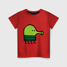 Детская футболка хлопок с принтом doodle jump в Белгороде, 100% хлопок | круглый вырез горловины, полуприлегающий силуэт, длина до линии бедер | дудл джамп