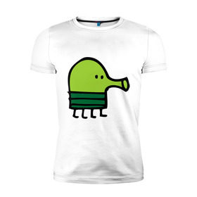 Мужская футболка премиум с принтом doodle jump в Белгороде, 92% хлопок, 8% лайкра | приталенный силуэт, круглый вырез ворота, длина до линии бедра, короткий рукав | дудл джамп