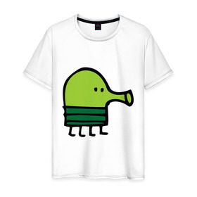 Мужская футболка хлопок с принтом doodle jump в Белгороде, 100% хлопок | прямой крой, круглый вырез горловины, длина до линии бедер, слегка спущенное плечо. | дудл джамп