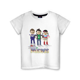 Детская футболка хлопок с принтом Микрос персонажи в Белгороде, 100% хлопок | круглый вырез горловины, полуприлегающий силуэт, длина до линии бедер | micros | the micros | микрос | микрос персонажи