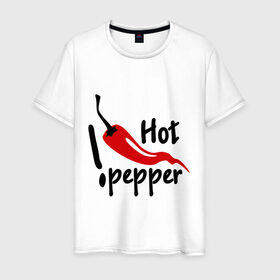 Мужская футболка хлопок с принтом горячий pepper в Белгороде, 100% хлопок | прямой крой, круглый вырез горловины, длина до линии бедер, слегка спущенное плечо. | Тематика изображения на принте: hot | pepper | горячий | жгучий | ковбой | ловелас | мачо | парень | перец | перчик | страстный | страсть