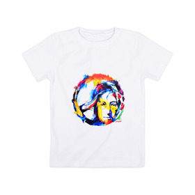 Детская футболка хлопок с принтом John Lennon - Peace в Белгороде, 100% хлопок | круглый вырез горловины, полуприлегающий силуэт, длина до линии бедер | 60е | lennon | mc cartney | битлз | битлс | битлы | леннон | ленон | маккартни | ретро