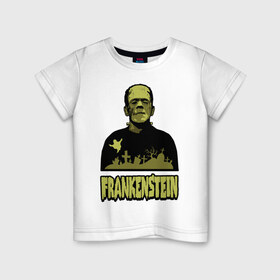 Детская футболка хлопок с принтом Франкенштейн (1) в Белгороде, 100% хлопок | круглый вырез горловины, полуприлегающий силуэт, длина до линии бедер | frankenstein | монстр | франкенштейн | чудище | чудовище