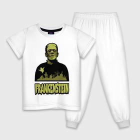 Детская пижама хлопок с принтом Франкенштейн (1) в Белгороде, 100% хлопок |  брюки и футболка прямого кроя, без карманов, на брюках мягкая резинка на поясе и по низу штанин
 | frankenstein | монстр | франкенштейн | чудище | чудовище
