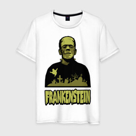 Мужская футболка хлопок с принтом Франкенштейн (1) в Белгороде, 100% хлопок | прямой крой, круглый вырез горловины, длина до линии бедер, слегка спущенное плечо. | frankenstein | монстр | франкенштейн | чудище | чудовище