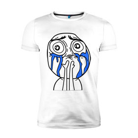 Мужская футболка премиум с принтом Милый парень (мем) в Белгороде, 92% хлопок, 8% лайкра | приталенный силуэт, круглый вырез ворота, длина до линии бедра, короткий рукав | mem | интернет мем | интернет приколы | лицо | мем | милый парень | рисунок | рожа