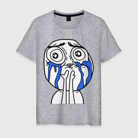 Мужская футболка хлопок с принтом Милый парень (мем) в Белгороде, 100% хлопок | прямой крой, круглый вырез горловины, длина до линии бедер, слегка спущенное плечо. | mem | интернет мем | интернет приколы | лицо | мем | милый парень | рисунок | рожа