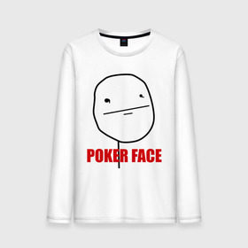 Мужской лонгслив хлопок с принтом Poker Face (mem) в Белгороде, 100% хлопок |  | Тематика изображения на принте: pokerface