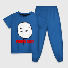Детская пижама хлопок с принтом Poker Face (mem) в Белгороде, 100% хлопок |  брюки и футболка прямого кроя, без карманов, на брюках мягкая резинка на поясе и по низу штанин
 | pokerface