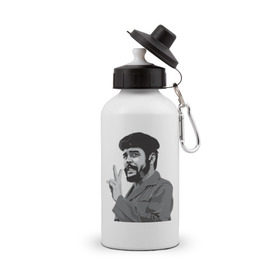 Бутылка спортивная с принтом Peace Che Guevara в Белгороде, металл | емкость — 500 мл, в комплекте две пластиковые крышки и карабин для крепления | че гевара