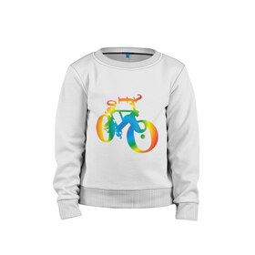 Детский свитшот хлопок с принтом Велобуквы полноцвет в Белгороде, 100% хлопок | круглый вырез горловины, эластичные манжеты, пояс и воротник | алфавит | буквы | велосипед