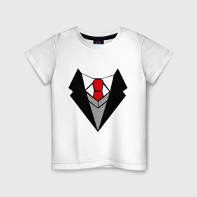 Детская футболка хлопок с принтом Манишка в Белгороде, 100% хлопок | круглый вырез горловины, полуприлегающий силуэт, длина до линии бедер | галстук | костюм | смокинг | фрак