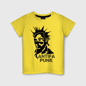 Детская футболка хлопок с принтом Antifa punk в Белгороде, 100% хлопок | круглый вырез горловины, полуприлегающий силуэт, длина до линии бедер | антифа | антифа панк | антифашизм | антифашистское движение | одесса | против фашизма | фашизм