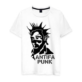 Мужская футболка хлопок с принтом Antifa punk в Белгороде, 100% хлопок | прямой крой, круглый вырез горловины, длина до линии бедер, слегка спущенное плечо. | антифа | антифа панк | антифашизм | антифашистское движение | одесса | против фашизма | фашизм