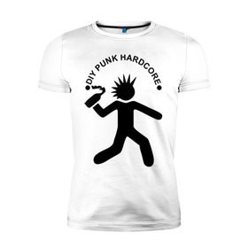 Мужская футболка премиум с принтом DIY punk hardcore в Белгороде, 92% хлопок, 8% лайкра | приталенный силуэт, круглый вырез ворота, длина до линии бедра, короткий рукав | Тематика изображения на принте: 