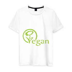 Мужская футболка хлопок с принтом Вегетарианство в Белгороде, 100% хлопок | прямой крой, круглый вырез горловины, длина до линии бедер, слегка спущенное плечо. | веган | вегетарианец | вегетарианство | я вегетарианец