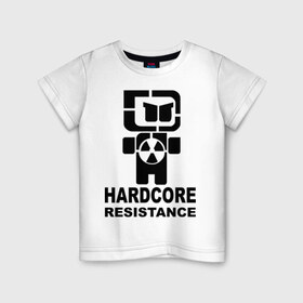 Детская футболка хлопок с принтом Hardcore resistance в Белгороде, 100% хлопок | круглый вырез горловины, полуприлегающий силуэт, длина до линии бедер | 