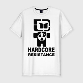 Мужская футболка премиум с принтом Hardcore resistance в Белгороде, 92% хлопок, 8% лайкра | приталенный силуэт, круглый вырез ворота, длина до линии бедра, короткий рукав | 