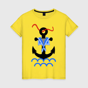 Женская футболка хлопок с принтом морской якорь в Белгороде, 100% хлопок | прямой крой, круглый вырез горловины, длина до линии бедер, слегка спущенное плечо | волны | канат | капитан | катер | корабль | море | моряк | плавание | порт | пристань | река | судоходный | тельняшка