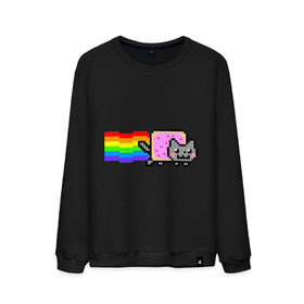 Мужской свитшот хлопок с принтом Nyan Cat в Белгороде, 100% хлопок |  | nyan cat | интернет приколы | кошка | нян кэт