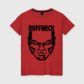 Женская футболка хлопок с принтом Ruffneck в Белгороде, 100% хлопок | прямой крой, круглый вырез горловины, длина до линии бедер, слегка спущенное плечо | dj | ruffneck | диджей | лицо | музыка | обложка