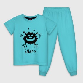 Детская пижама хлопок с принтом бабайка в Белгороде, 100% хлопок |  брюки и футболка прямого кроя, без карманов, на брюках мягкая резинка на поясе и по низу штанин
 | бабайка | монстр | существо