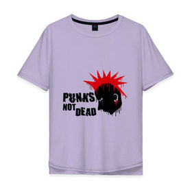 Мужская футболка хлопок Oversize с принтом Punks not dead (1) в Белгороде, 100% хлопок | свободный крой, круглый ворот, “спинка” длиннее передней части | punks | панк | панк не умрет | стиль панк