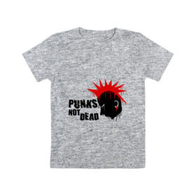 Детская футболка хлопок с принтом Punks not dead (1) в Белгороде, 100% хлопок | круглый вырез горловины, полуприлегающий силуэт, длина до линии бедер | Тематика изображения на принте: punks | панк | панк не умрет | стиль панк