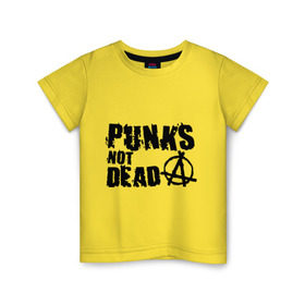 Детская футболка хлопок с принтом Punks not dead (2) в Белгороде, 100% хлопок | круглый вырез горловины, полуприлегающий силуэт, длина до линии бедер | punks | анархия | панк | панк не умрет | стиль панк
