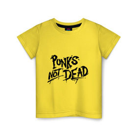 Детская футболка хлопок с принтом Punks not dead в Белгороде, 100% хлопок | круглый вырез горловины, полуприлегающий силуэт, длина до линии бедер | punks | панк | панк не умрет | стиль панк