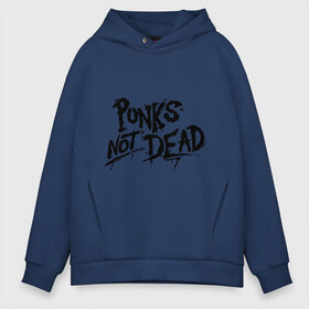 Мужское худи Oversize хлопок с принтом Punks not dead в Белгороде, френч-терри — 70% хлопок, 30% полиэстер. Мягкий теплый начес внутри —100% хлопок | боковые карманы, эластичные манжеты и нижняя кромка, капюшон на магнитной кнопке | punks | панк | панк не умрет | стиль панк